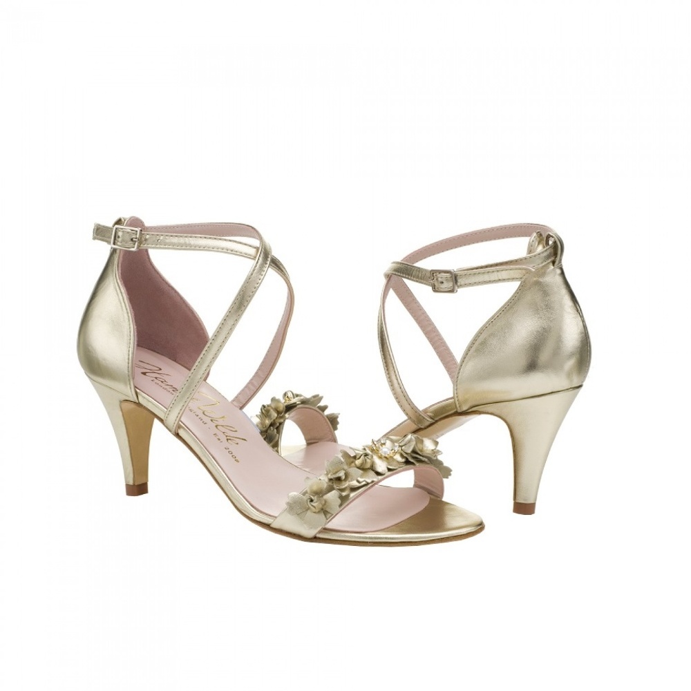 Harriet Wilde Arabella Low Champagne Sandals
